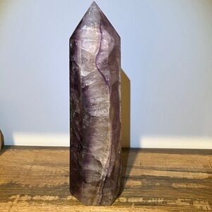 Large Purple Fluorite Crystal Tower
